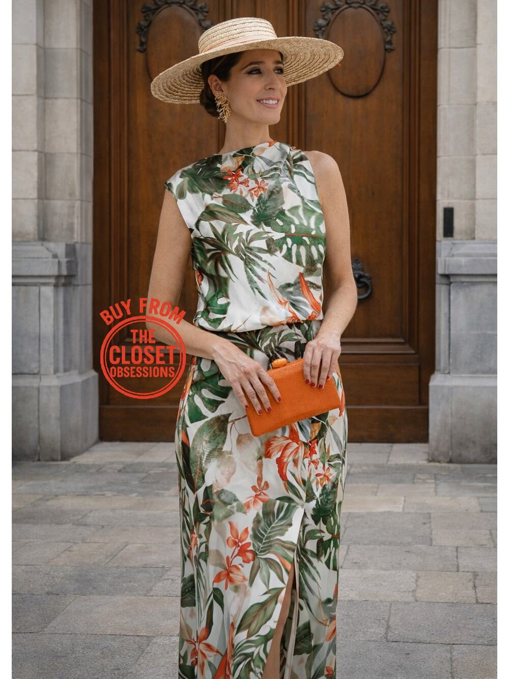 ZARA Printed Midi Dress NWT Green Cream Tropical